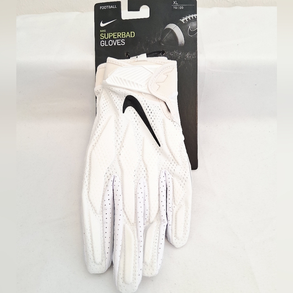 Nike Superbad White Knit Padded Football Gloves
